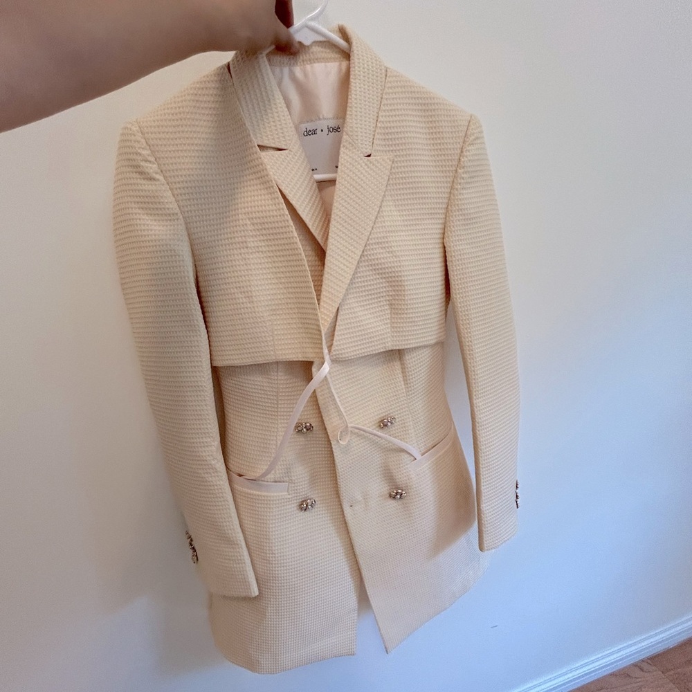 NWT Dear Jose beige waffel blazer suit dress Size S / US 2